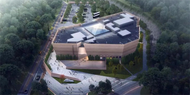 三門峽博物館設(shè)計(jì)以傾斜狀存在，整個(gè)河南博物館很少見